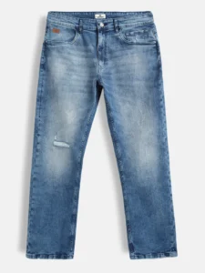 distressed wash anti fit jeans | blue